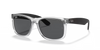 Ray-Ban Justin Sunglasses Rubber Transparent Frame Dark Grey Lens RB4165 651287