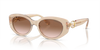 Swarovski Ladies Sunglasses Oval Beige Frame Brown Lens SK6002 103413