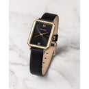 Vincero Ava Ladies Jet Black/Gold Leather Watch - WATCHES