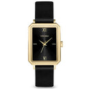 Vincero Ava Ladies Jet Black/Gold Leather Watch - WATCHES