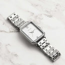 Ava Ladies Silver Stainless Steel White Dial Watch