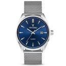 Vincero Kairos Mens Silver/Blue Mesh Stainless Steel Analogue Watch