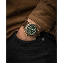 Vincero Outrider Men’s Gold/Green with Brown Italian Leather Divers Chronograph Watch - WATCHES