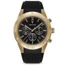 Rogue Mens Black Silicone Gold Case Sapphire Chronograph Watch