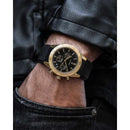 Rogue Mens Black Silicone Gold Case Sapphire Chronograph Watch