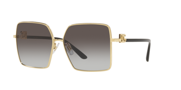 Dolce & Gabbana Square Sunglasses Gold Frame Grey Lens DG2279 02/8G