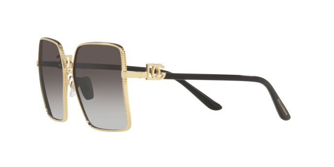 Dolce & Gabbana Square Sunglasses Gold Frame Grey Lens DG2279 02/8G