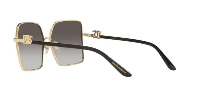 Dolce & Gabbana Square Sunglasses Gold Frame Grey Lens DG2279 02/8G