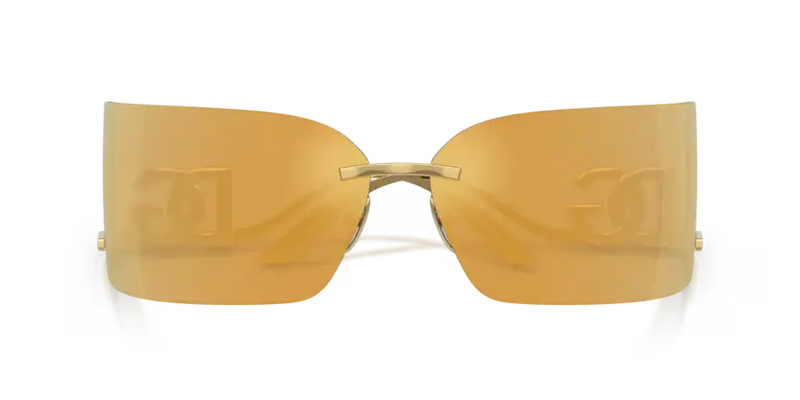 Dolce & Gabbana Rectangle Sunglasses Gold Mirror Lens DG2319 02/5A