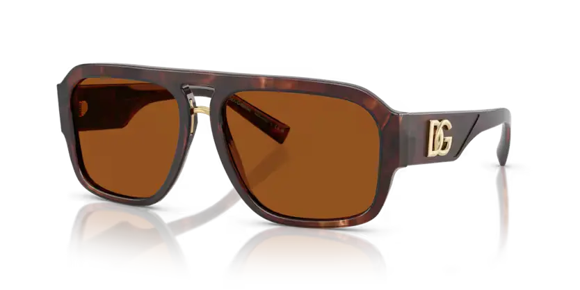 Dolce & Gabbana Men's Pilot Sunglasses Red Brown Havana DG4403 322273
