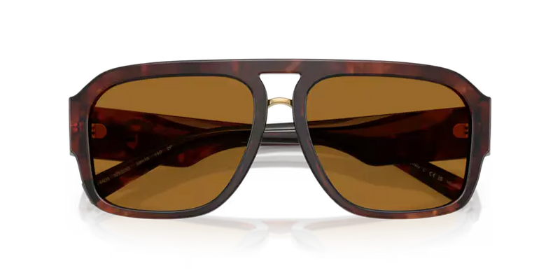 Dolce & Gabbana Men's Pilot Sunglasses Red Havana Polarised DG4403 322283