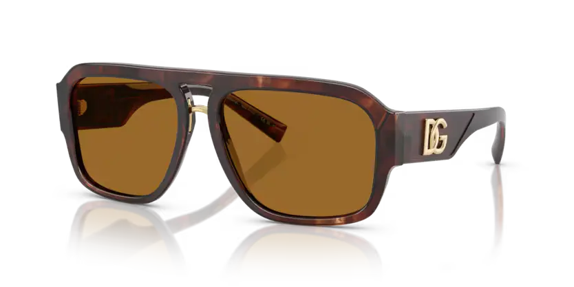 Dolce & Gabbana Men's Pilot Sunglasses Red Havana Polarised DG4403 322283