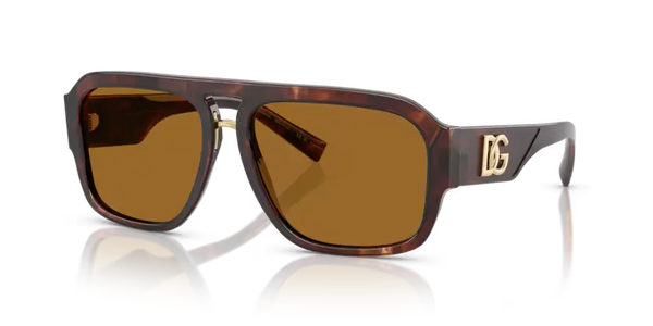 Dolce & Gabbana Men's Pilot Sunglasses Red Havana Polarised DG4403 322283