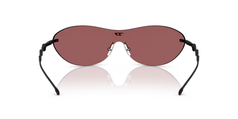 Diesel Sunglasses Oval Matte Black Frame Violet Mirror Red Lens DL1006 109/D0