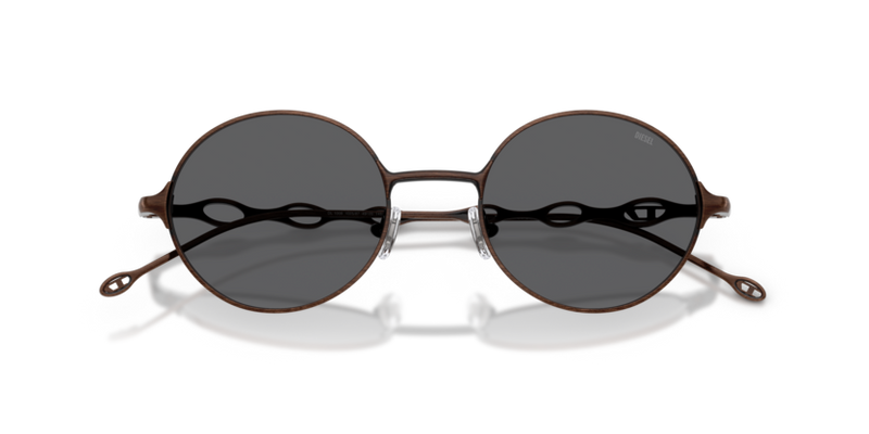 Diesel Sunglasses Round Brown Frame Grey Lens DL1008 102587