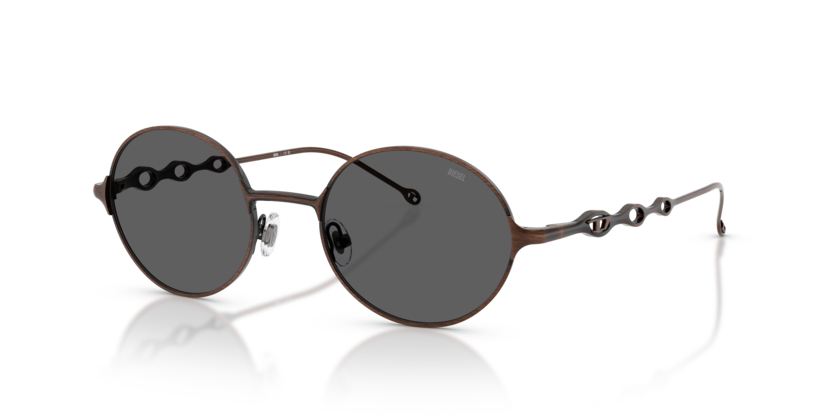 Diesel Sunglasses Round Brown Frame Grey Lens DL1008 102587