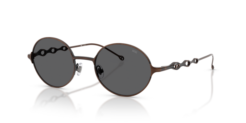 Diesel Sunglasses Round Brown Frame Grey Lens DL1008 102587
