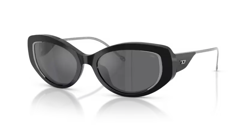 Diesel Sunglasses Oval Black Frame Mirror Lens DL2001MU 701/6G