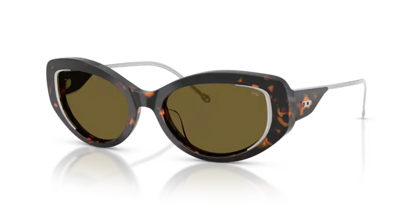Diesel Sunglasses Oval Havana Frame Brown Lens DL2001MU 711/73