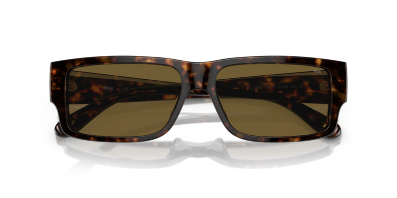 Diesel Sunglasses Rectangle Dark Havana Frame Brown Lens DL2003 713/73