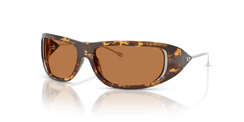 Diesel Sunglasses Oval Havana Frame Light Brown Lens DL3001 201373