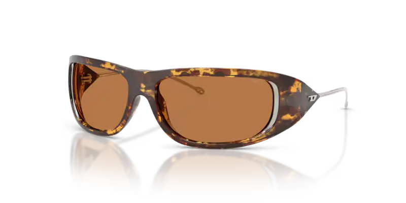Diesel Sunglasses Oval Havana Frame Light Brown Lens DL3001 201373