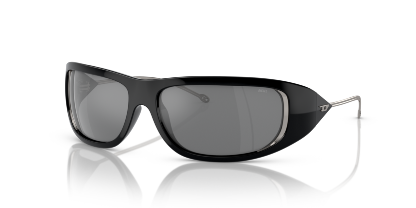 Diesel Sunglasses Oval Black Frame Grey Mirror Lens DL3001 501/6G