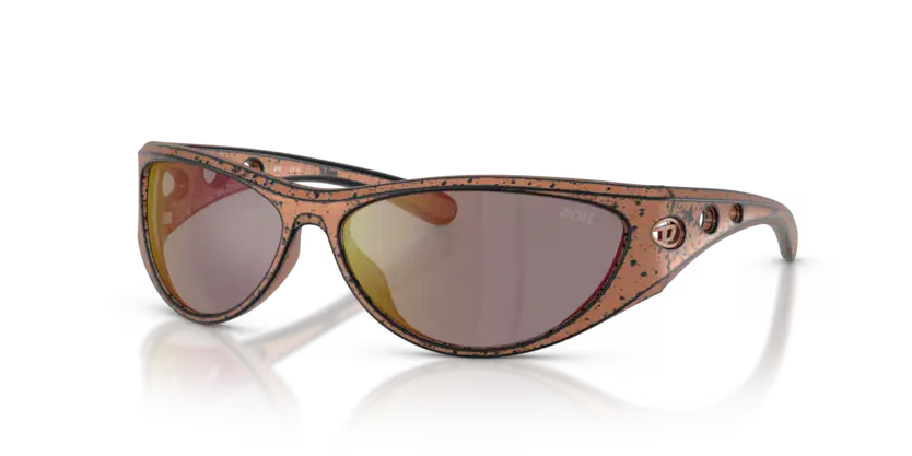 Diesel Sunglasses Cat-Eye Bronze Barrelling Black Frame DL3004U 20114Z
