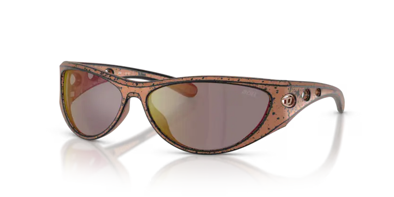 Diesel Sunglasses Cat-Eye Bronze Barrelling Black Frame DL3004U 20114Z