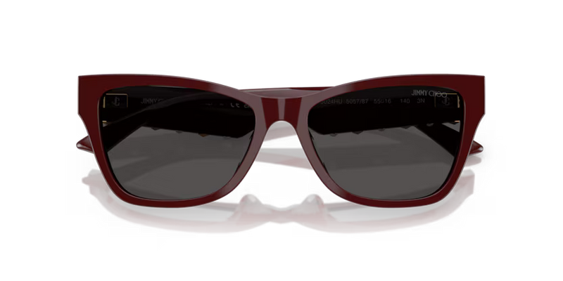 Jimmy Choo Pearl Sunglasses Pillow Burgundy Frame JC5024HU 505787