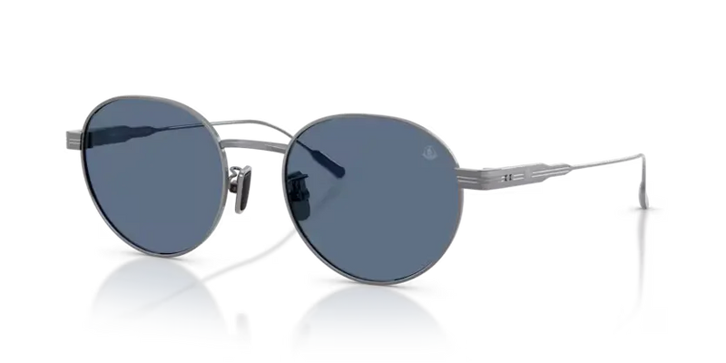 Moncler Subtila Sunglasses Round Gunmetal Frame Blue Lens ME4006TD 100580