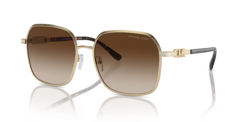 Michael Kors Cadiz Sunglasses Light Gold Frame Brown Lens MK1145B 101413