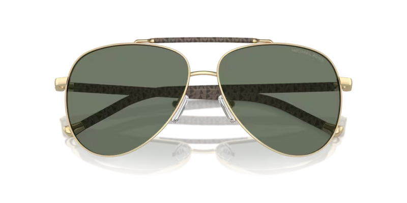 Michael Kors Portugal Sunglasses Pilot Gold Frame Green Lens MK1146 10143H