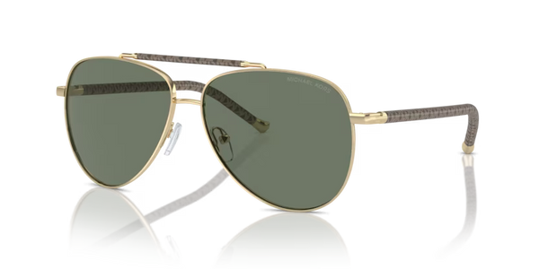 Michael Kors Portugal Sunglasses Pilot Gold Frame Green Lens MK1146 10143H