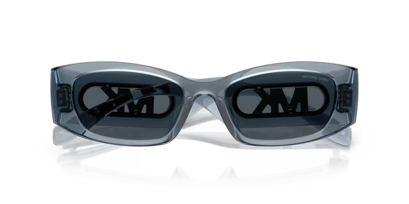 Michael Kors Rhodes Sunglasses Irregular Blue Transparent Frame MK2243U 401487