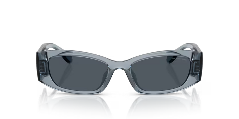 Michael Kors Rhodes Sunglasses Irregular Blue Transparent Frame MK2243U 401487