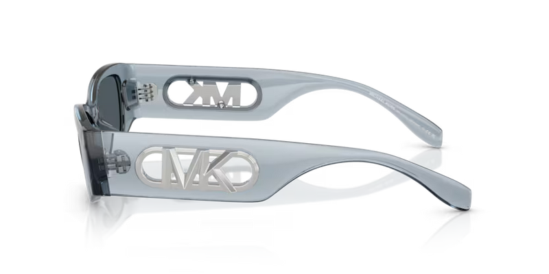 Michael Kors Rhodes Sunglasses Irregular Blue Transparent Frame MK2243U 401487