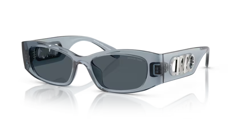 Michael Kors Rhodes Sunglasses Irregular Blue Transparent Frame MK2243U 401487