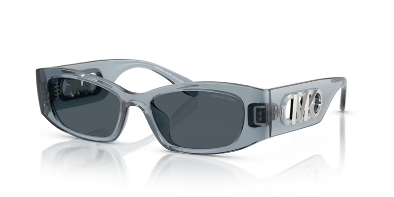 Michael Kors Rhodes Sunglasses Irregular Blue Transparent Frame MK2243U 401487