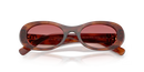 Miu Miu Ladies Striped Tobacco Sunglasses MU 06ZS 26E50U Miu Miu