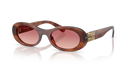 Miu Miu Ladies Striped Tobacco Sunglasses MU 06ZS 26E50U Miu Miu