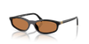 Miu Miu Ladies Black Sunglasses MU A06S 16K10I Miu Miu