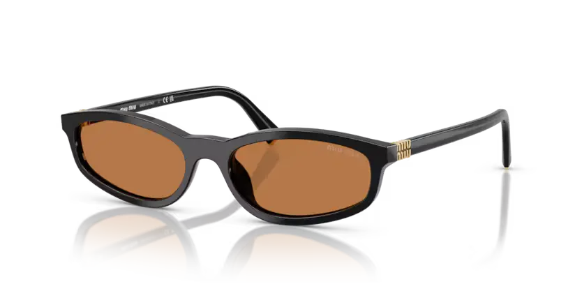 Miu Miu Ladies Black Sunglasses MU A06S 16K10I Miu Miu