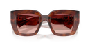 Miu Miu Ladies Striped Tobacco Sunglasses MU B05S 26E50U Miu Miu