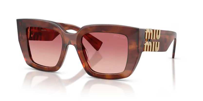 Miu Miu Ladies Striped Tobacco Sunglasses MU B05S 26E50U Miu Miu