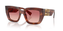 Miu Miu Ladies Striped Tobacco Sunglasses MU B05S 26E50U Miu Miu