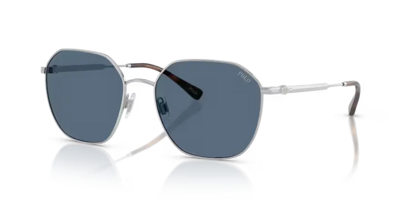 Polo Ralph Lauren Sunglasses Silver Frame Blue Lens PH3160 900180