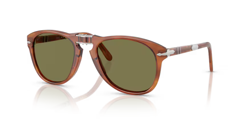Persol Men's Steve McQueen Sunglasses Terra Di Siena Frame Green Lens PO0714SM 96/P1