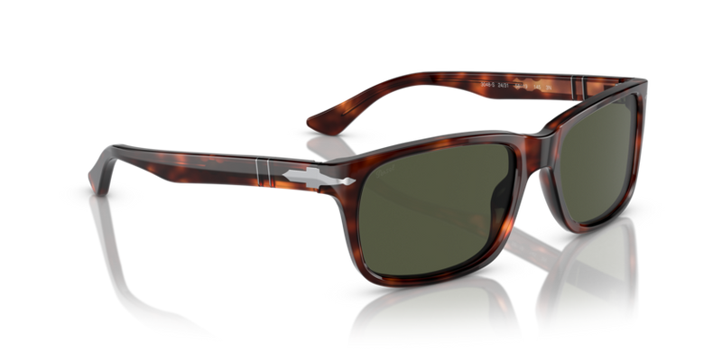 Persol Men's Rectangle Sunglasses Havana Frame Green Lens PO3048S 24/31