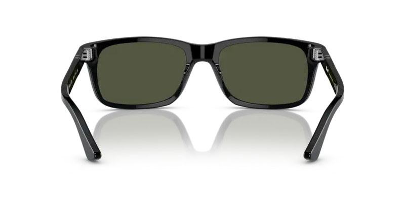 Persol Men's Rectangle Sunglasses Black Frame Green Lens PO3048S 95/31